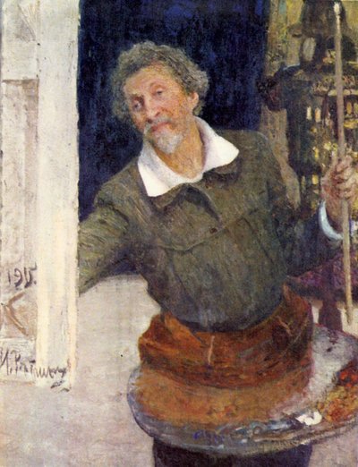 Self-Portrait at Work by Ilya Efimovich Repin